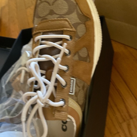 Coach Runners Suede Leather Beige Brown